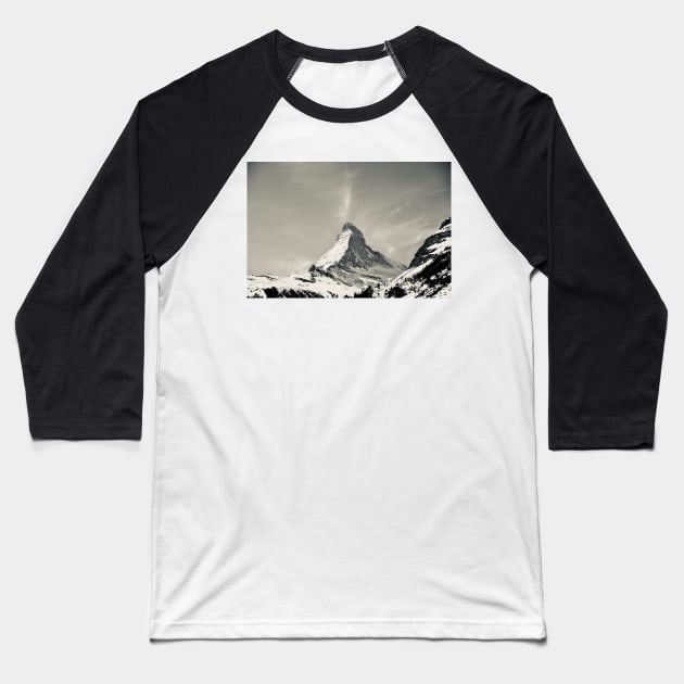 Matterhorn Zermatt / Swiss Artwork Photography Baseball T-Shirt by RaphaelWolf